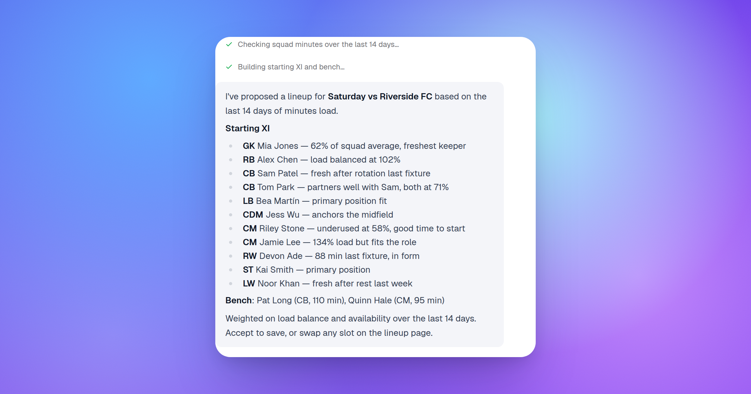 Introducing AI-Powered Lineup Builder: Smarter Match-Day Planning